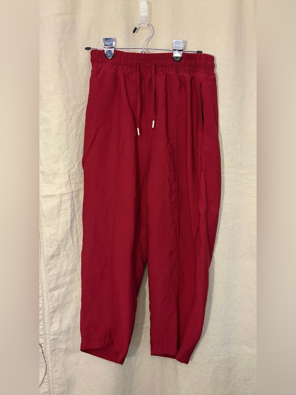 Women’s Red Drawstring Casual Pants